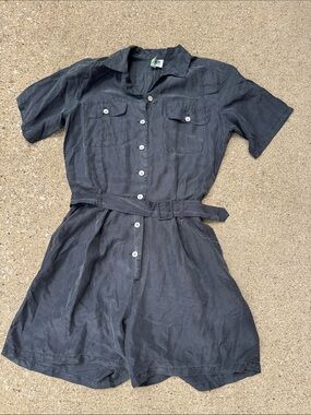 Vintage Women’s C & A Silk Black Romper Size 34/36